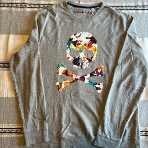 Gray Long Sleeve T-shirt w Skull - XL